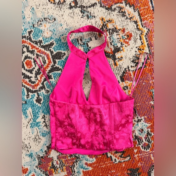 Zara Womens Jacquard Halter Cropped Top Size XS - Picture 3 of 4